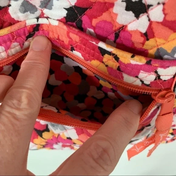 Vera Bradley Crossbody Multi-Zipper Bright Colored Purse - Picture 13 of 13